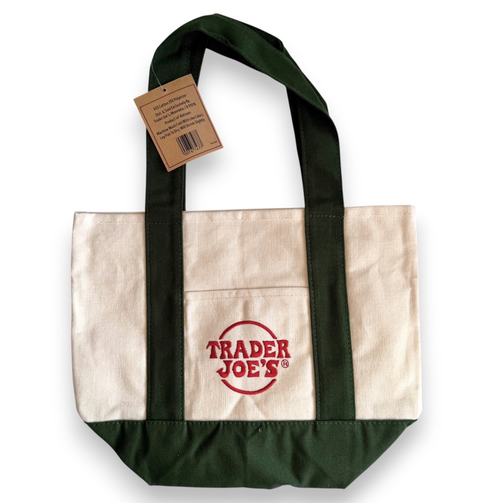 Trader Joe’s Mini Canvas Tote Bag – Green - Picture 3 of 3